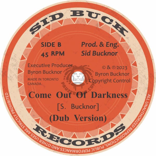 Sid Bucknor Come Out Of Darkness Dub 7 vinyl